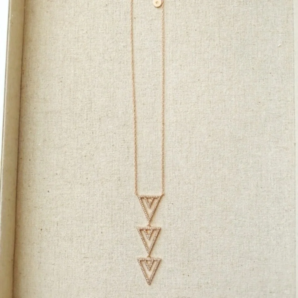 Stella & Dot | Rose Gold Pavé Spear Pendant Necklace - Picture 6 of 8